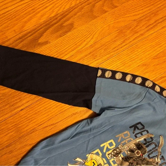 NWT LEGO Ninjago Blue and Black Long Sleeve Hooded Graphic Shirt Size 7 - Picture 2 of 3